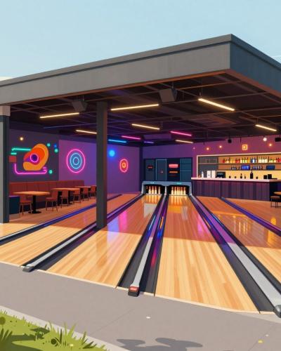 AI-generated illustration of Bowling City Lesce