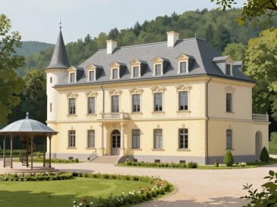 AI-generated illustration of the Carinthian Regional Museum at Bukovje Mansion in Dravograd