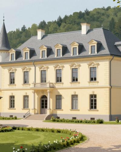AI-generated illustration of the Carinthian Regional Museum at Bukovje Mansion in Dravograd