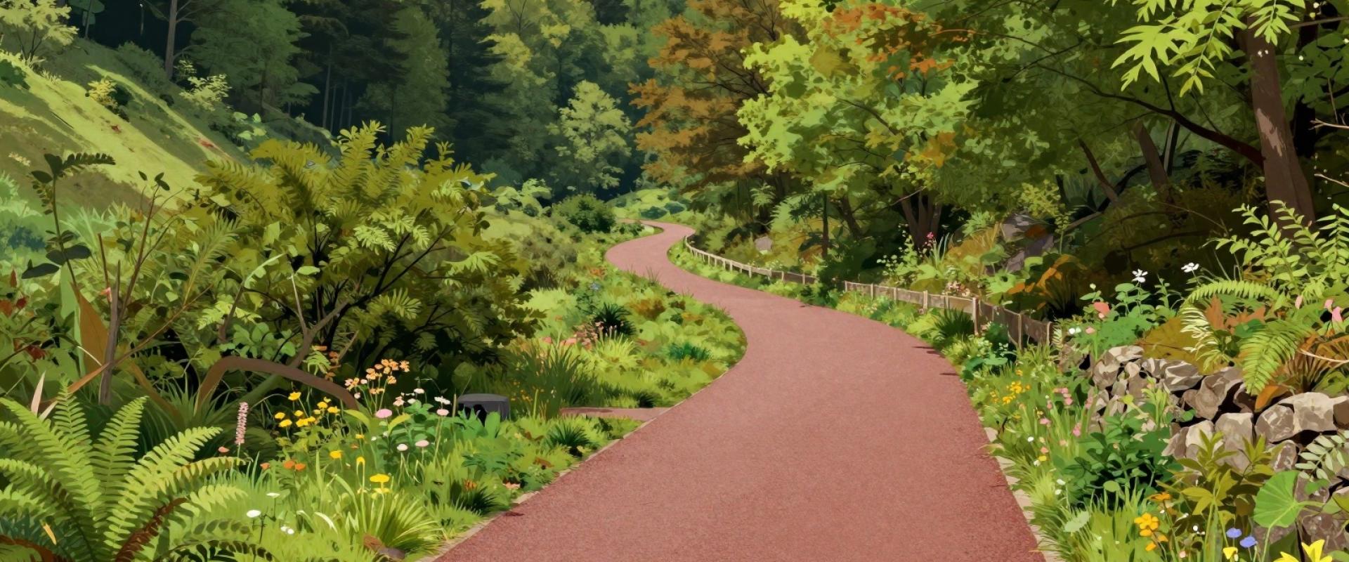 AI-generated illustration of Descent near Mislinja on the Štrekna Cycle Path