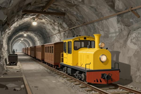Guided mining train tour