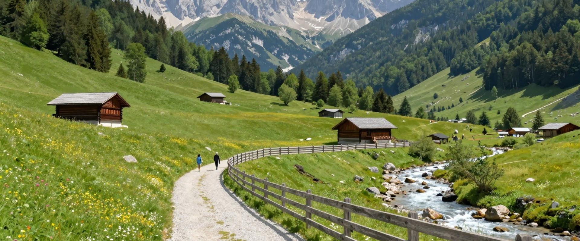 Hiking along well-maintained paths