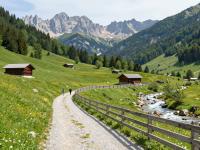 Hiking along well-maintained paths