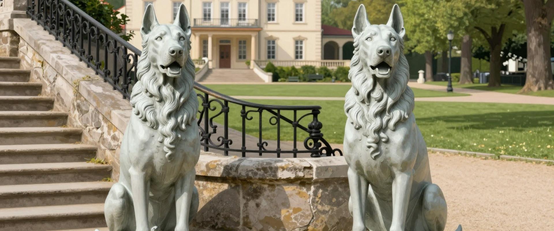 Metal Guard Dogs Sculptures