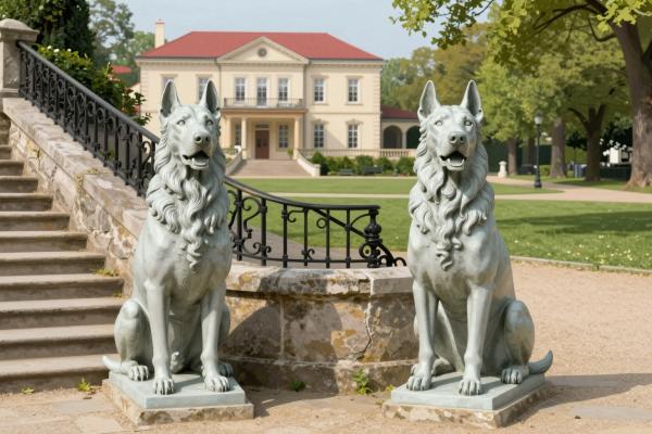 Metal Guard Dogs Sculptures
