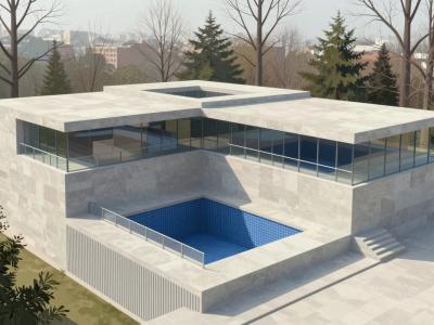 AI-generated illustration of Mozirje Cultural Center (Dom kulture)