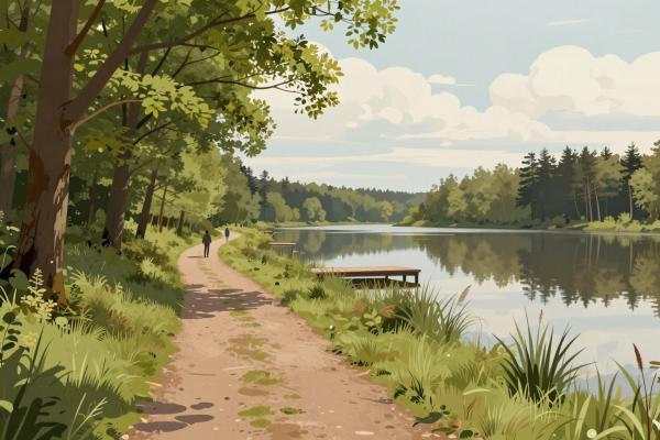 Scenic walking trails (including the route from Kobilje to the lake)