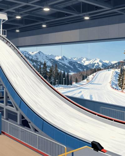AI-generated illustration of Ski Jumping Simulators