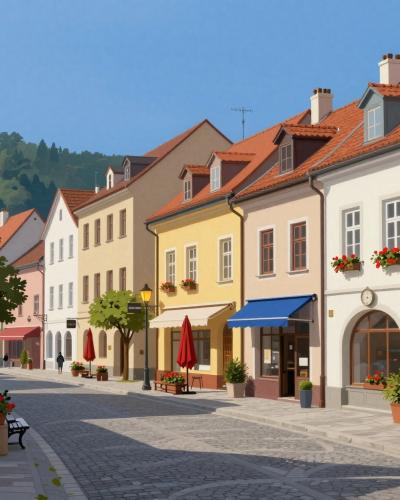 AI-generated illustration of Šutna Street