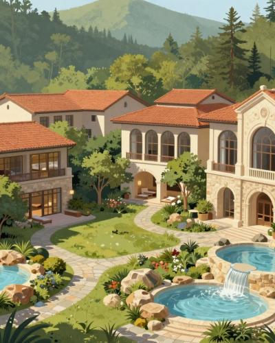 AI-generated illustration of Terme Olimia Resort
