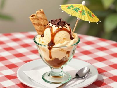 AI-generated illustration of Vanilla Ice Cream With Pumpkin Seed Oil