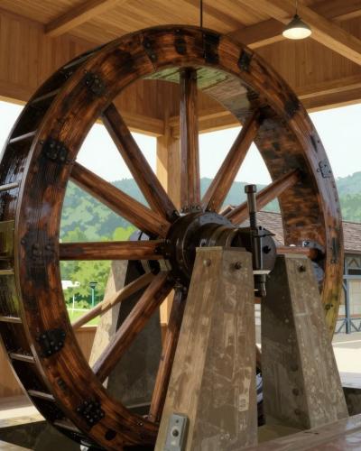 AI-generated illustration of Water Pump of Idrija (kamšt)