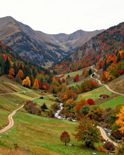 AI-generated illustration of Završnica Valley Hiking Trails