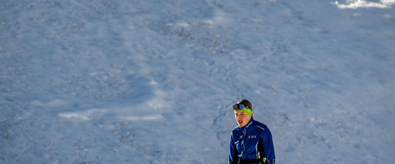 Free Enjoy winter sports with cross-country skiing in scenic Planica, Slovenia. Stock Photo