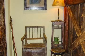 Folk art objects in a traditional Slovenian restaurant