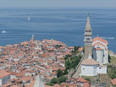 Piran old town and St. George's Church on the Slovenian coast