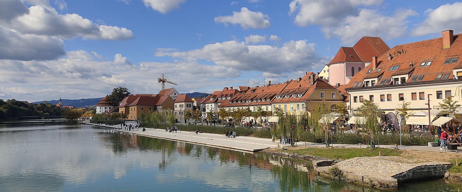 The Lent riverside promenade along the Drava in Maribor