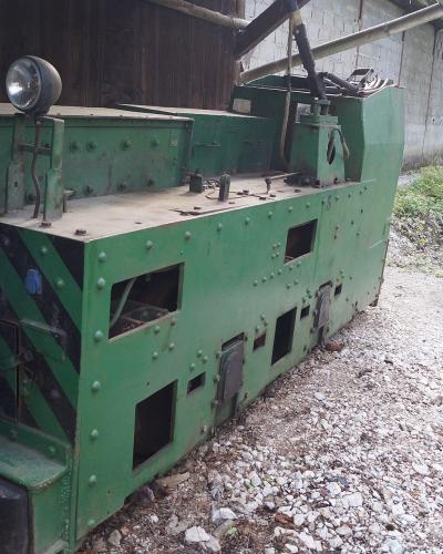 Historic mine train at the Podzemlje Pece mining museum in Mežica