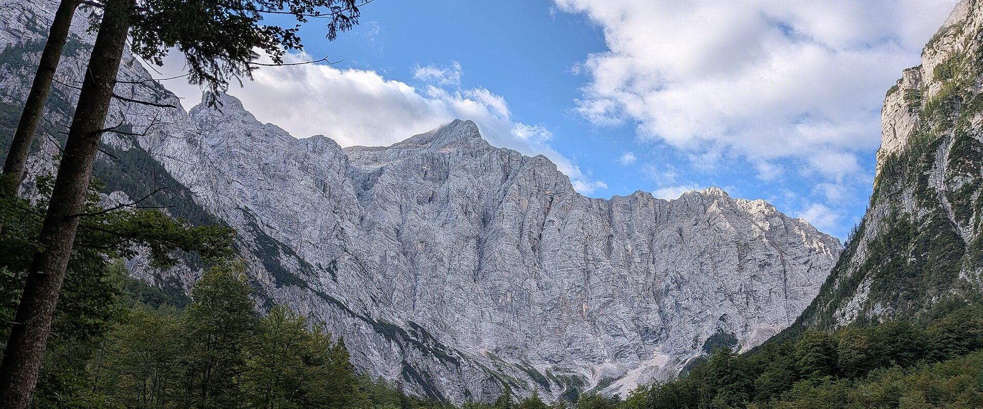 The north face of Triglav above the Vrata valley