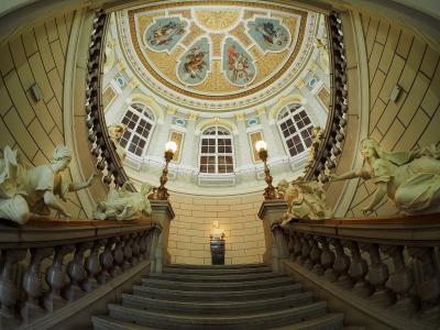 The grand staircase of the National Museum of Slovenia
