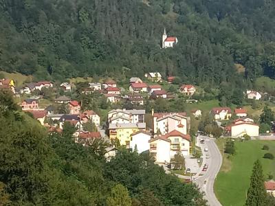 The spa village of Rimske Toplice in its green valley near Celje