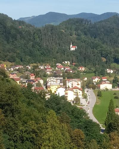 The spa village of Rimske Toplice in its green valley near Celje