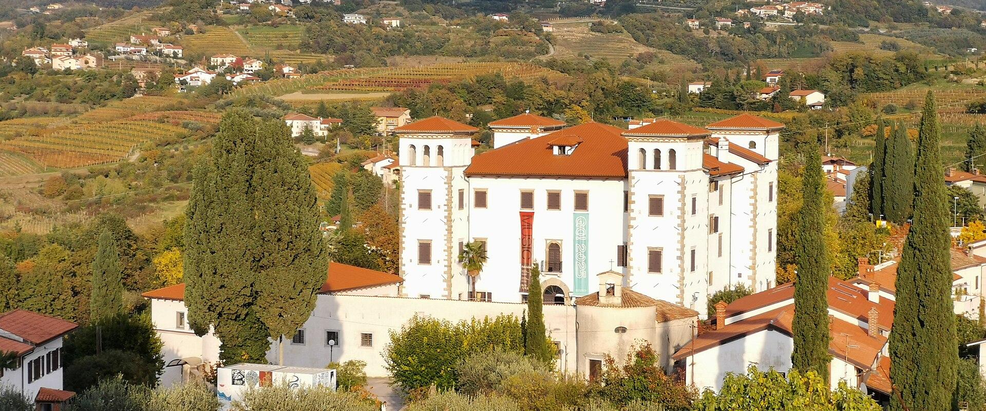 Dobrovo Castle among the vineyards of Goriška Brda