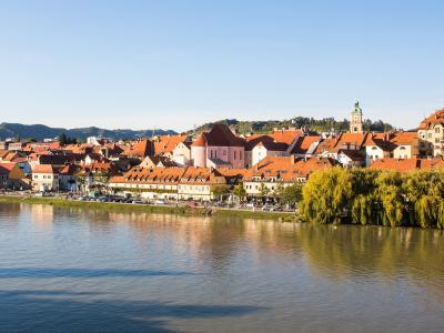 The Lent riverside quarter of Maribor across the Drava River