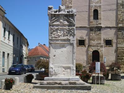 The Roman Orpheus Monument on Slovenski trg in Ptuj