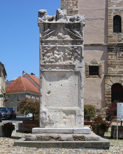 The Roman Orpheus Monument on Slovenski trg in Ptuj