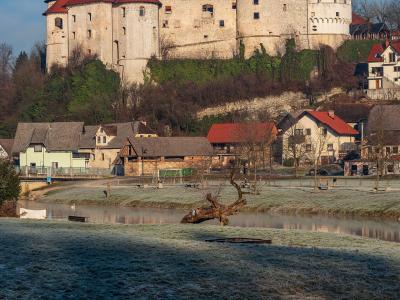 Žužemberk Castle above the Krka river