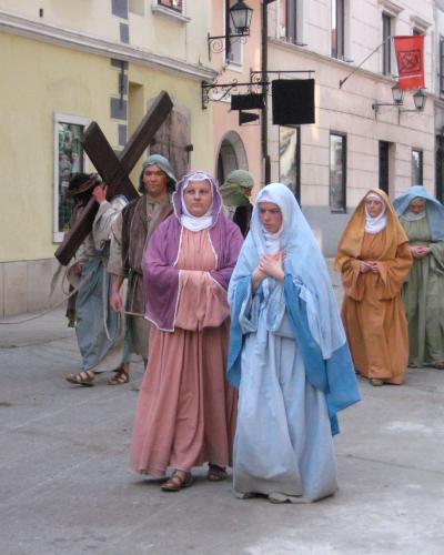 Costumed performers in the Škofja Loka Passion Play