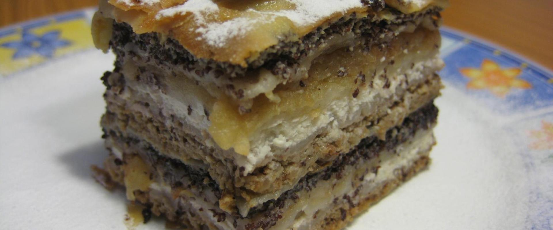 A slice of layered Prekmurska gibanica