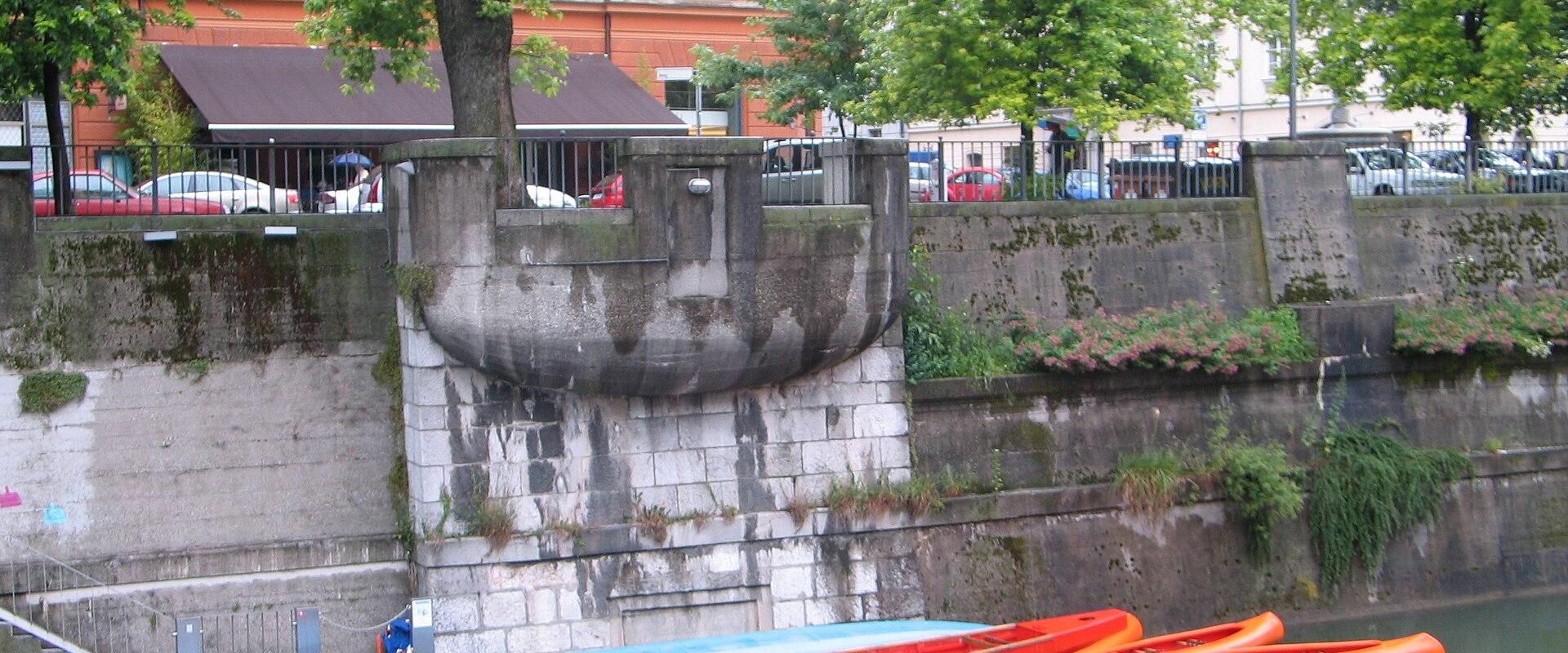 Tour boats on the Ljubljanica river in Ljubljana